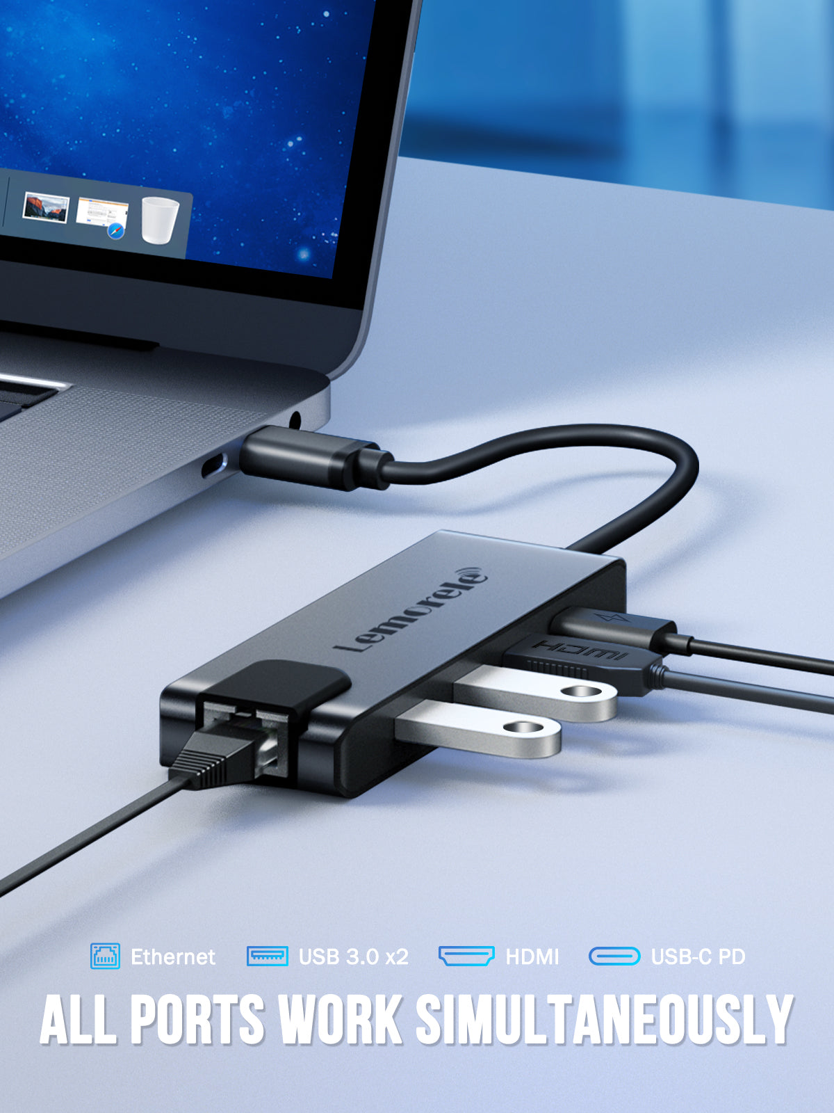 Lemorele 5 in 1 USB C Hub 【#TC24】