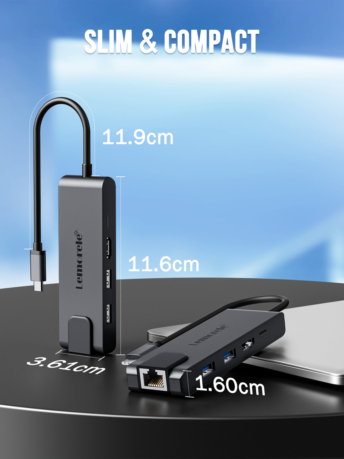 Hub USB - Câble 120cm - Lemorele 4 Ports Adaptateur USB avec 1 USB 3.0  5Gbps et