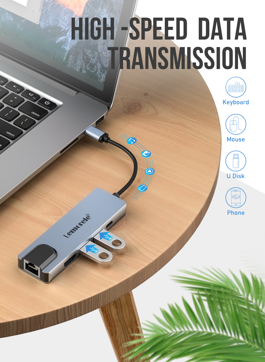 Lemorele Hub USB C 5 in 1【#TC15】 